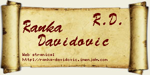 Ranka Davidović vizit kartica